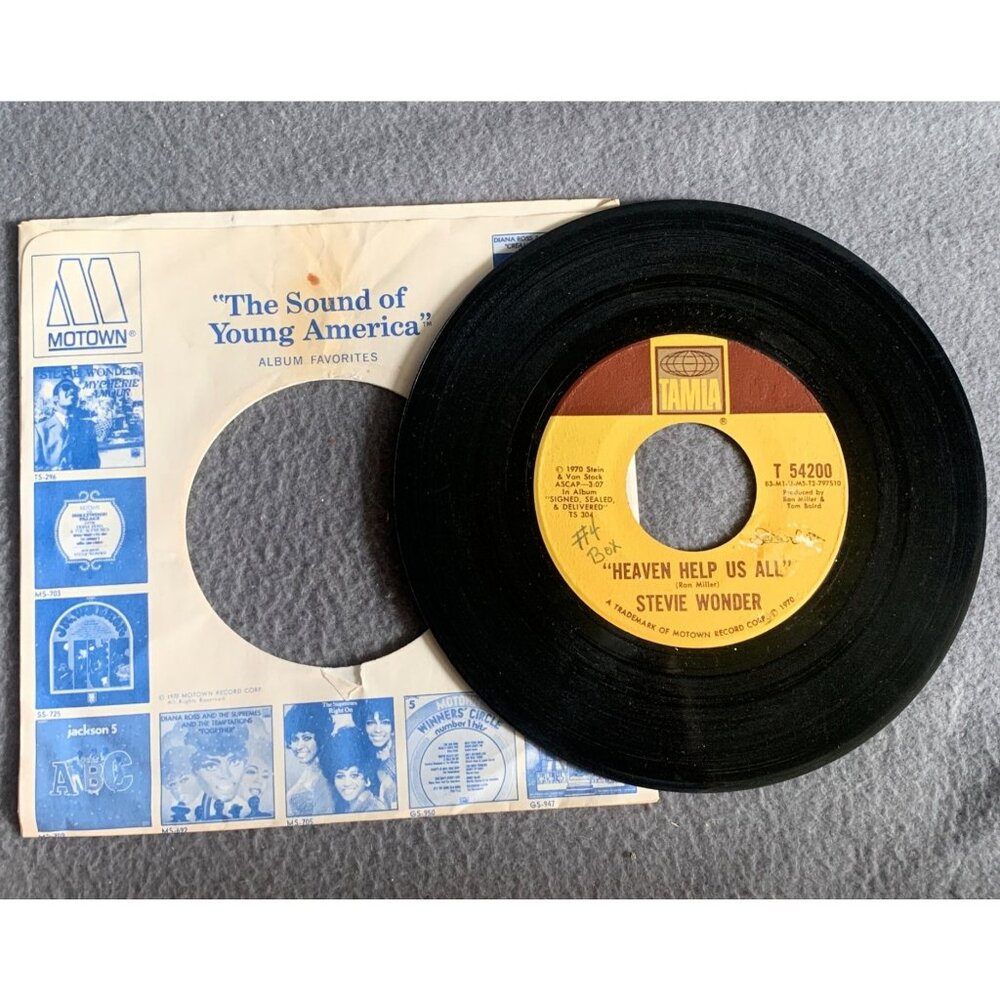 Stevie Wonder - Heaven Help Us All & I Gotta Have a Song 45 Record